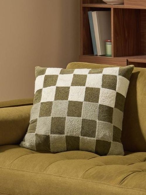 Made.com Green Tilo Checkerboard Cushion