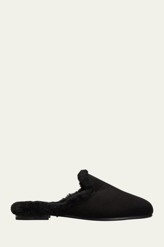 Mariamu Suede Shearling Slipper Mules