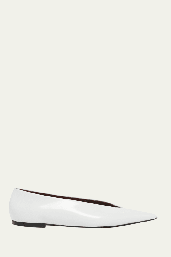 Slash Polished Leather Ballerina Flats