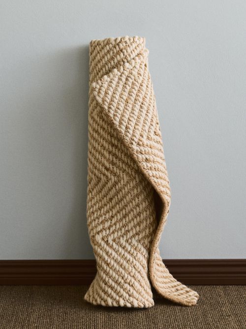 Wool-Blend Herringbone Runner Rug