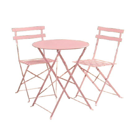 Nutmeg Metal Bistro Set Pink