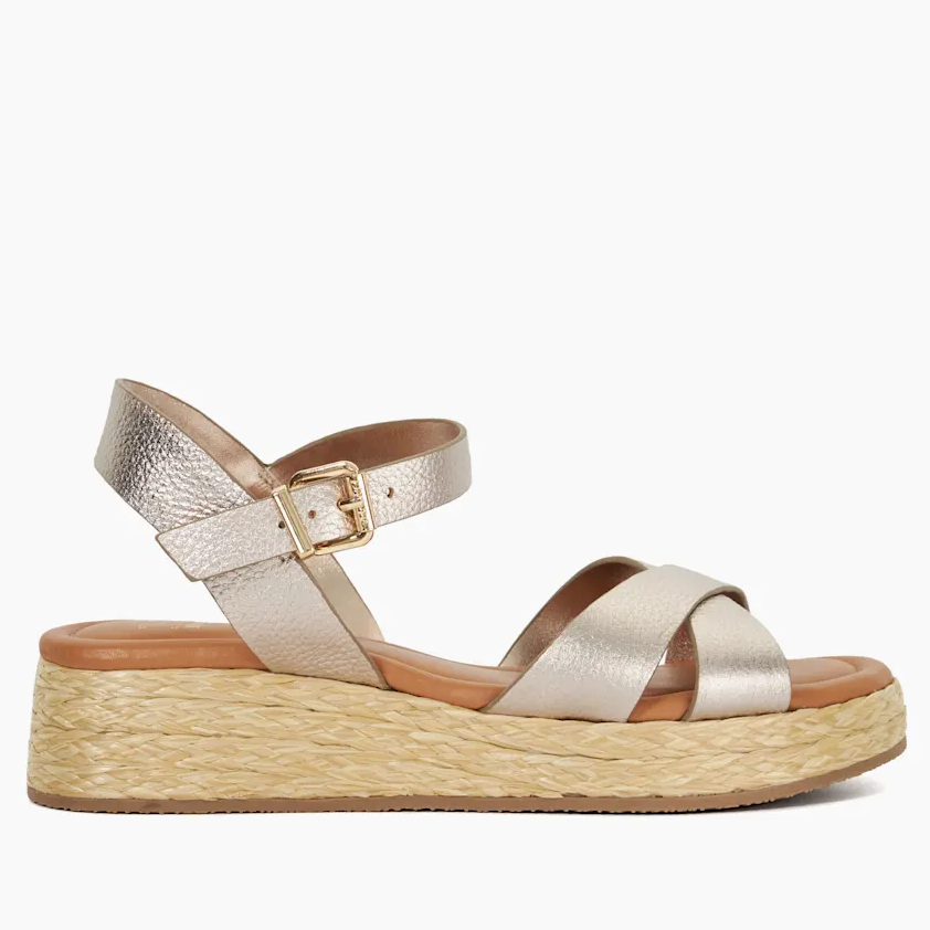 Dune London, Metallic Flatform Sandals