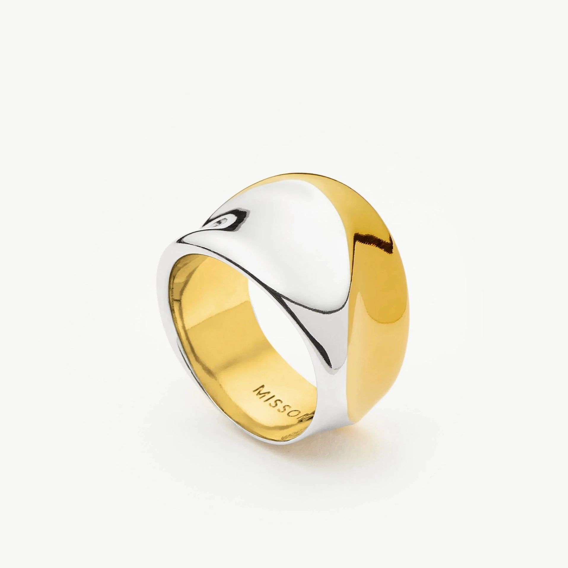 Sculptural Molten Statement Ring | Mixed Metal - 18ct Gold Plated/silver Plated / H