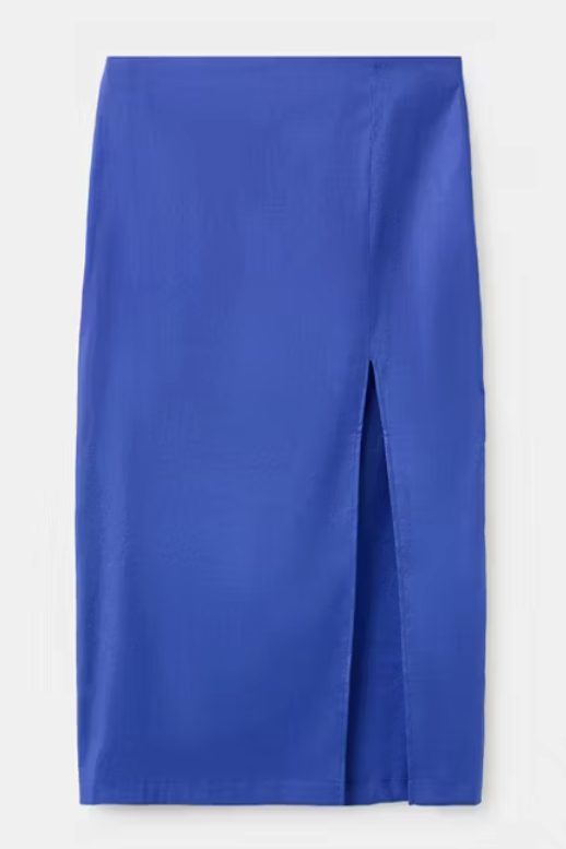 MANGO, Linen-Cotton-Blend Midi Skirt