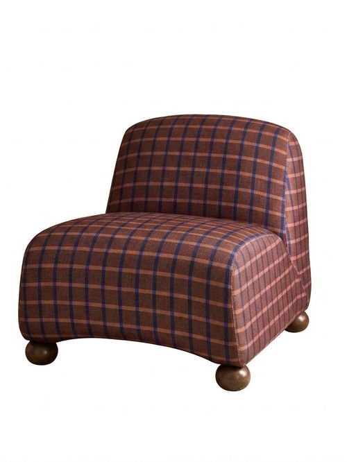 Cale Check Rust Brown Elwen Accent Chair