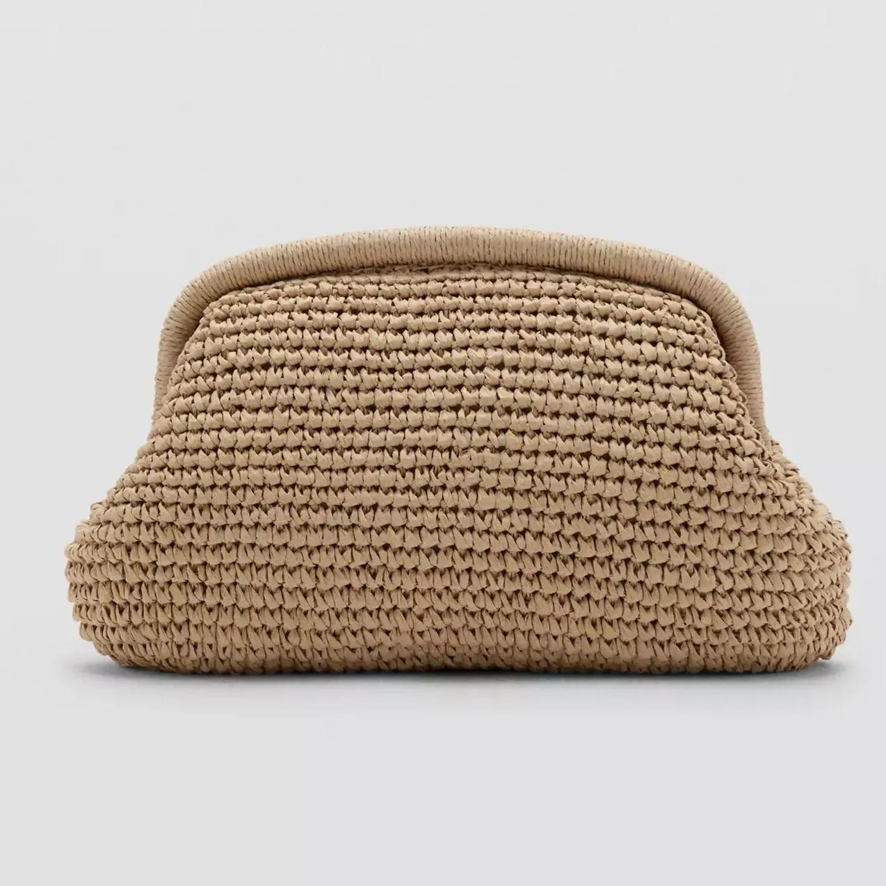 Mango Natural Fibre Neutral Clutch Bag