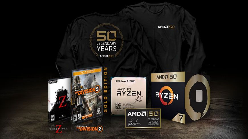 AMD Ryzen 7 2700X Gold Edition 50周年記念モデル AMD Ryzen 7 2700X 50th Anniversary Edition Pictured Up Close