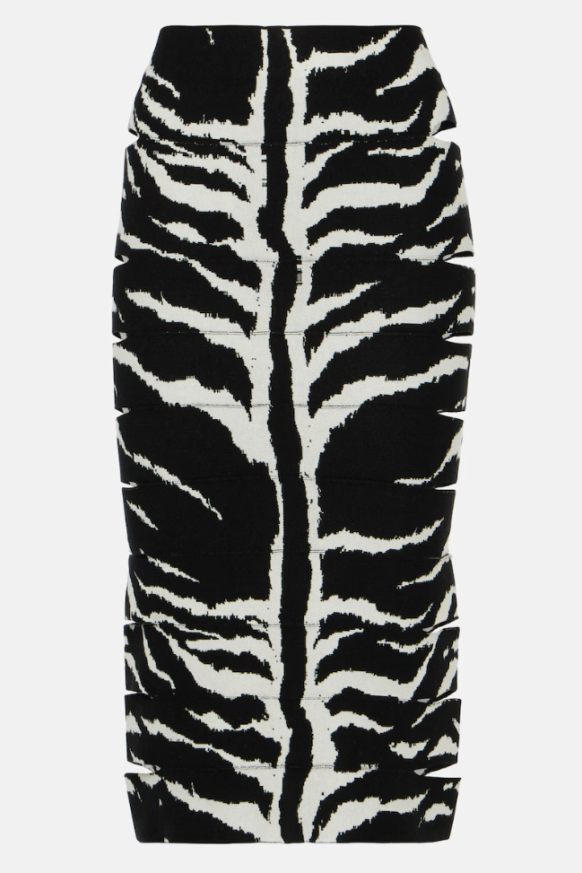 Alaia zebra print skirt