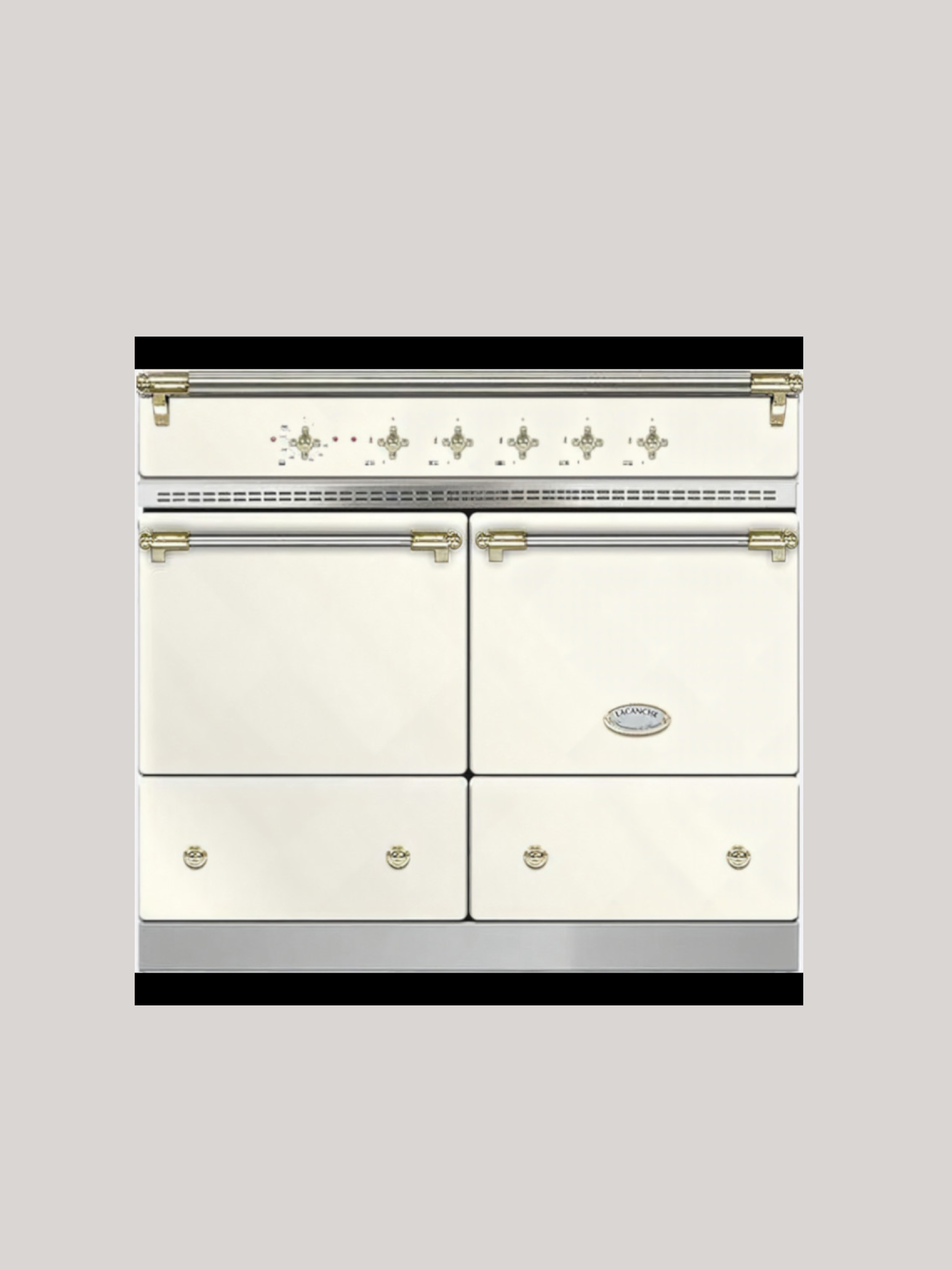 Lacanche Lvi1052ctiva 100cm Classic Cluny Ivory &amp;amp; Brass Induction Range Cooker