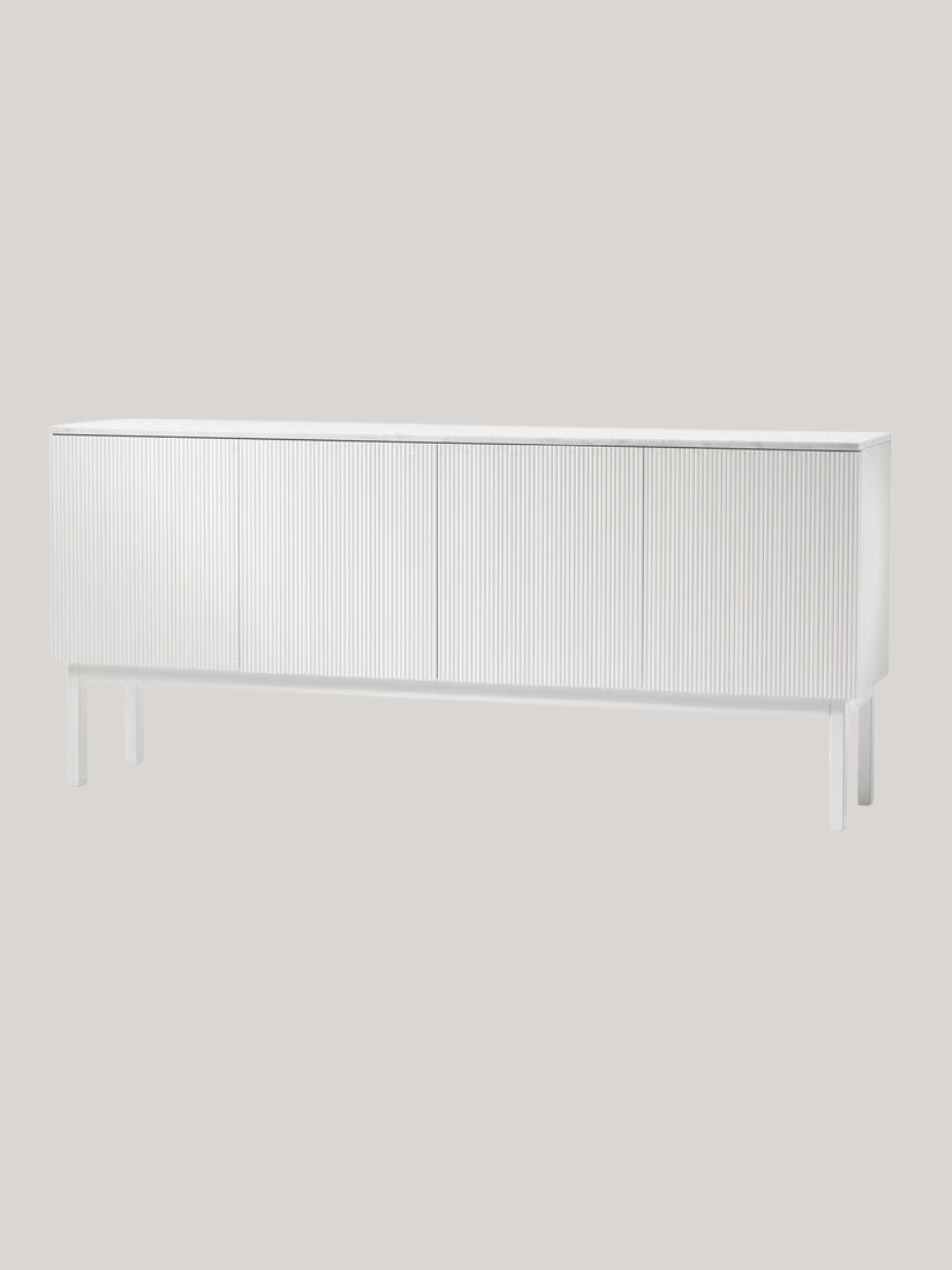 A2, Beam Side Table, White Lacquer, White Base