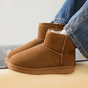 Dream Pairs Women's Genuine Suede Winter Snow Boots,chestnut,6