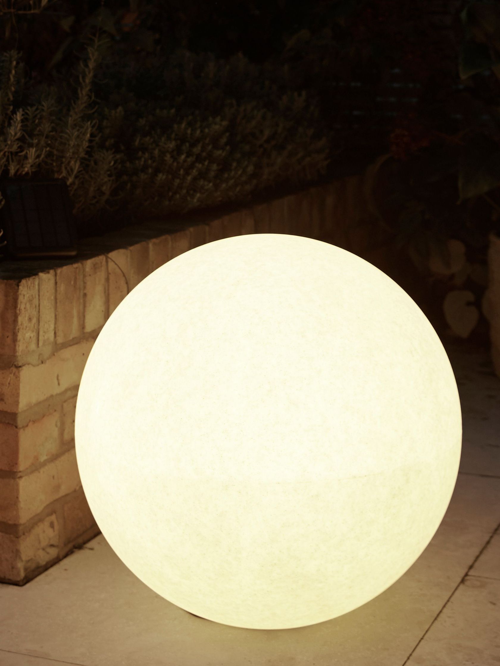 Grey Concrete Effect Solar Outdoor Light Sphere - Size Small