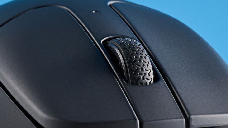 A black Keychron M2 8K wireless gaming mouse