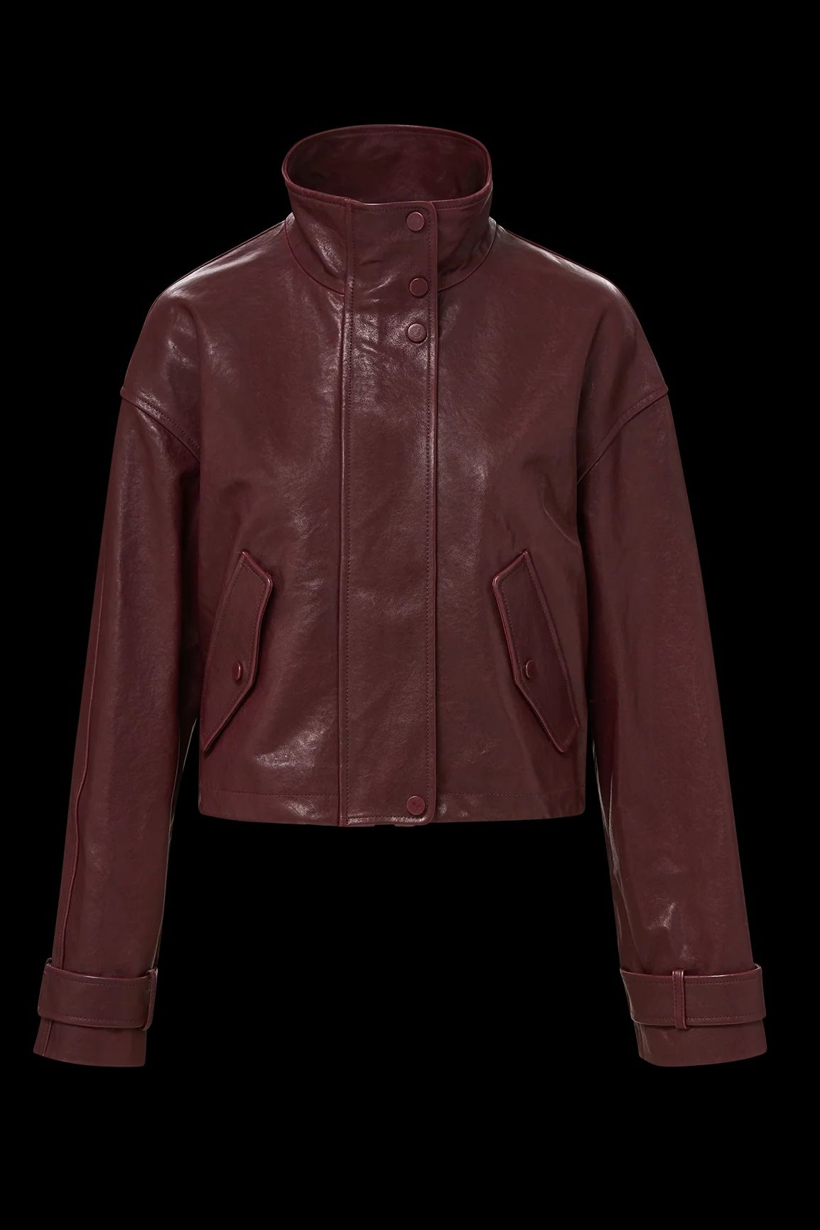 Veronica Beard Bateman Cropped Leather Jacket
