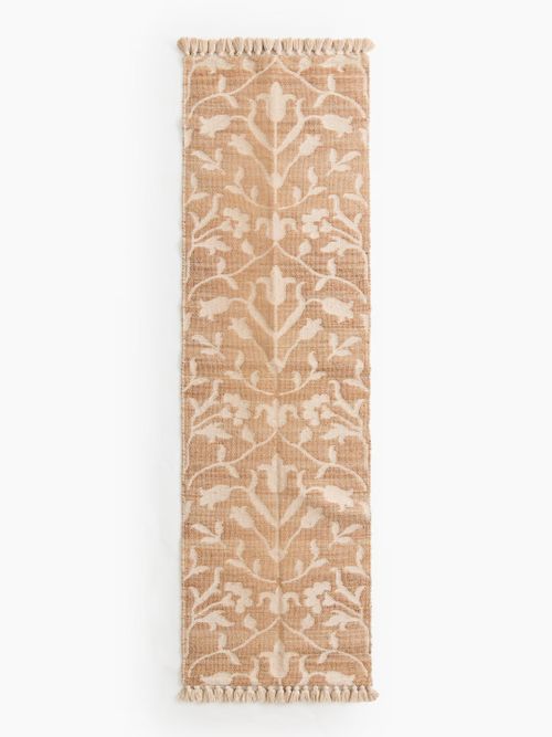 Floral Jute-Blend Runner Rug