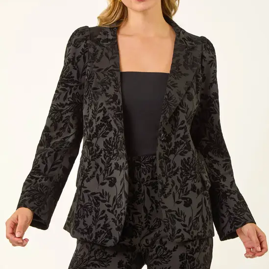 black patterened blazer