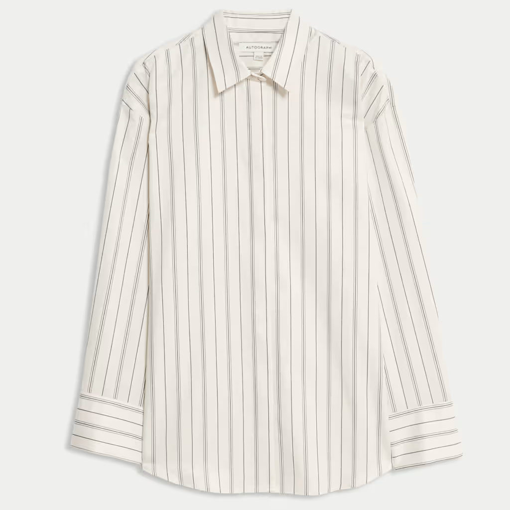 M&amp;amp;S Pure Cotton Striped Shirt