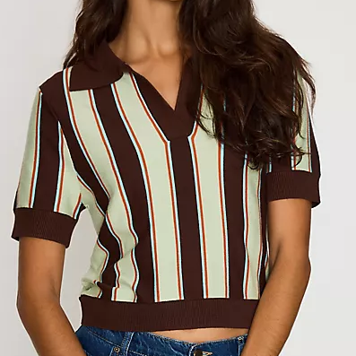Anthropologie, Stripe Polo Top