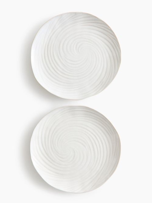 Textured Stoneware Dinner Plates, Set of 2