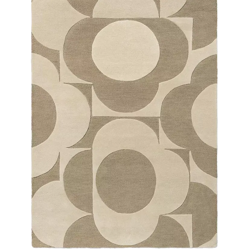 Orla Kiely Prism Flower Pure Wool Rug, Ecru