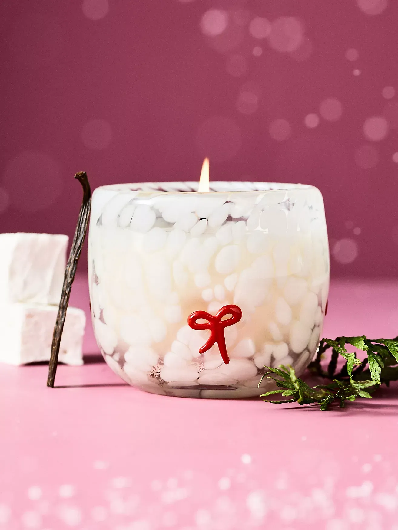 Bow Festive Icon Fruity Champagne Cheers Glass Candle