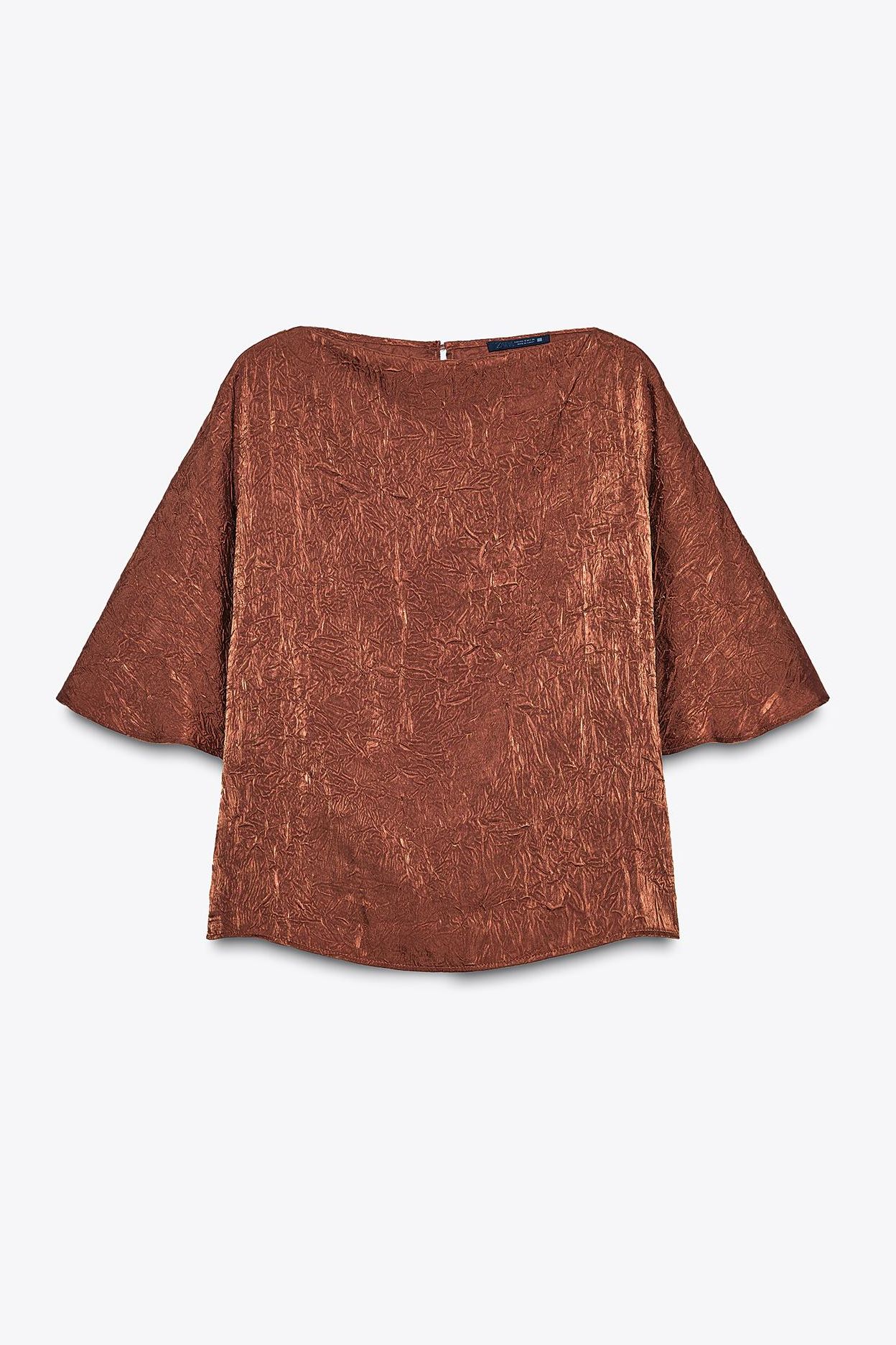 Zara Wrinkled Effect Satin Top