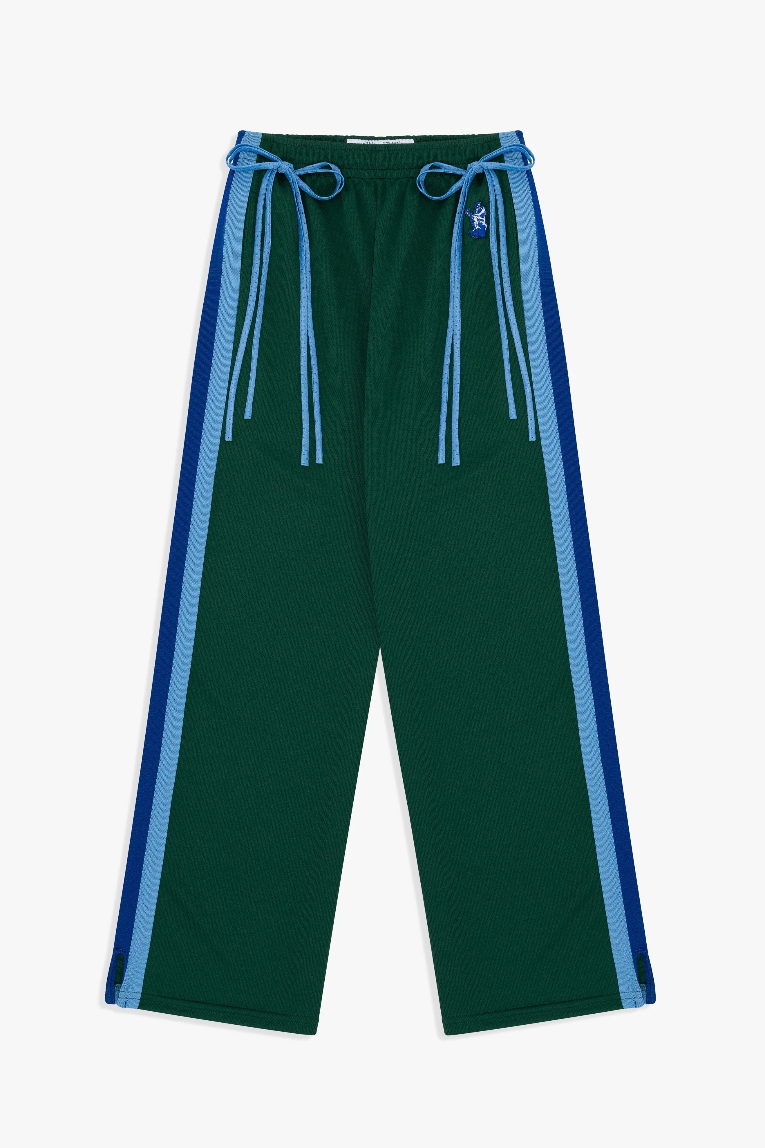 Lisa Says Gah x Relax Lacrosse green and blue striped track pants