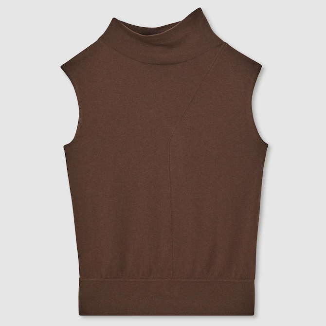 Reiss brown knit top