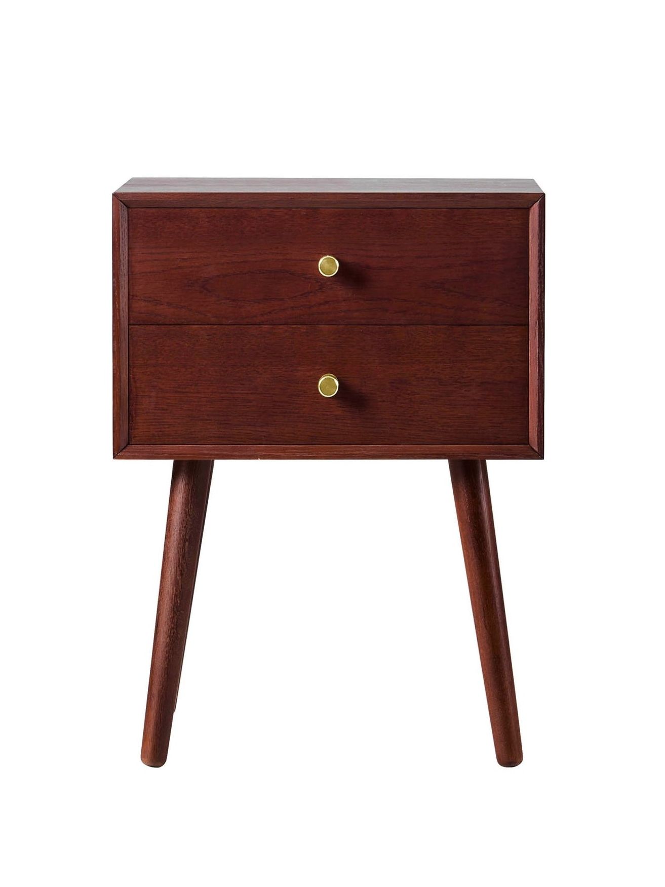 Heidi Oak 2 Drawer Bedside Table - Cherry Wood