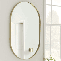 Slim Frame Oval Mirror - Soft Gold
