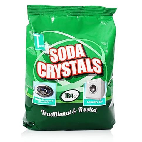 Tara 1 Kg Soda Crystals Powerful Multipurpose Cleaner Quickly Removes Stubborn Stains, Grease Prevent Limescale, Clogs &amp;amp; Unblock Drains Soda Crystals for Sinks Tiles Oven Interiors &amp;amp; Laundry Aid