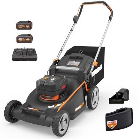 Worx Cordless Lawn Mower, 40v 21" 3-In-1 Grass Mower for 1/2 Acre, Wg752