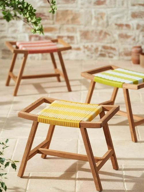 Terrain Havana Wicker & Teak Stool