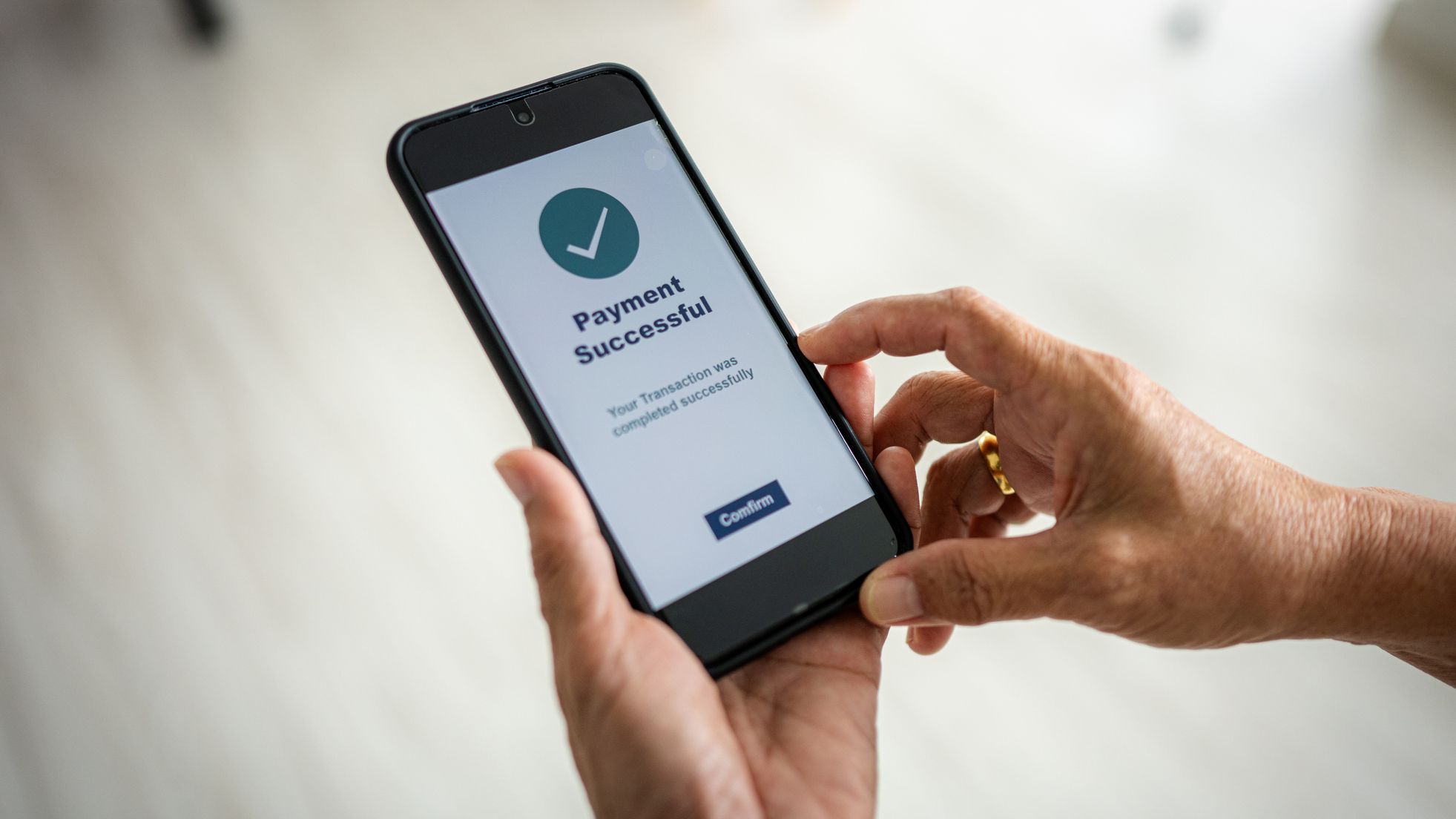 A person making an online payment