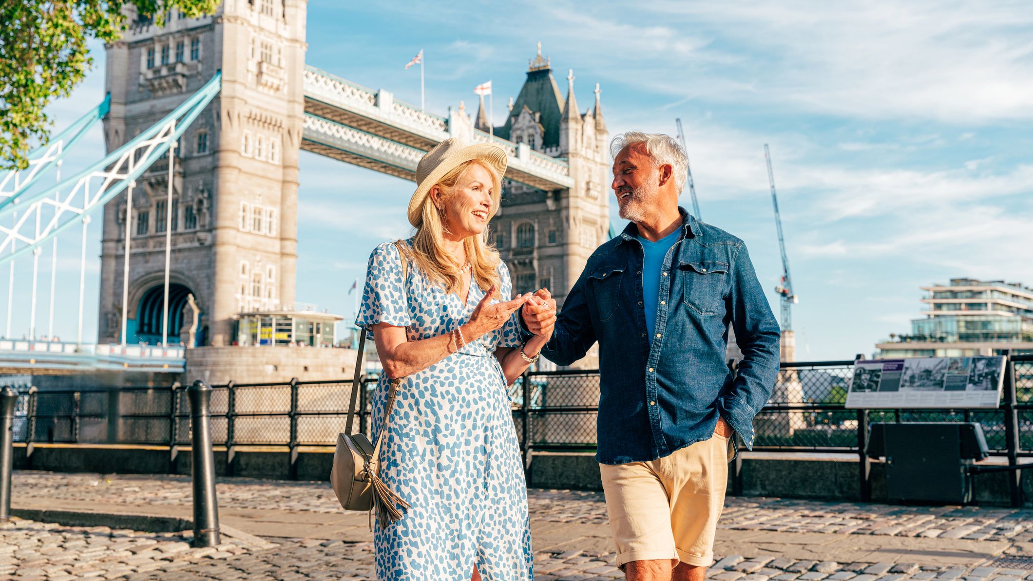 Happy senior couple spending time together in London city. Concepts about seniority, lifestyle and travel