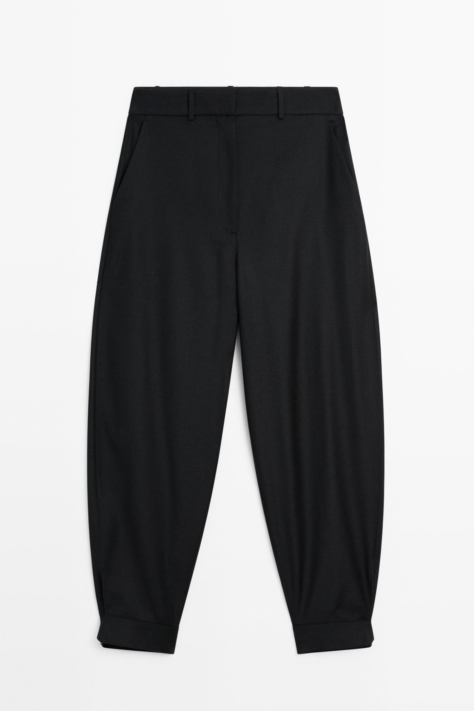 Wool Blend Trousers With Buckle Detail