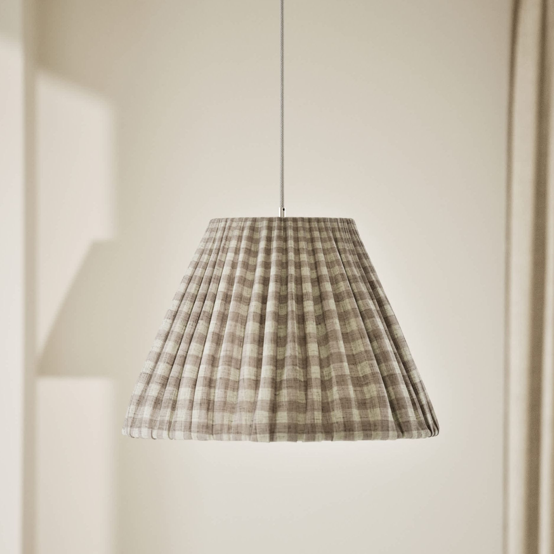 Pleated Gingham Ceiling Lamp Shade
