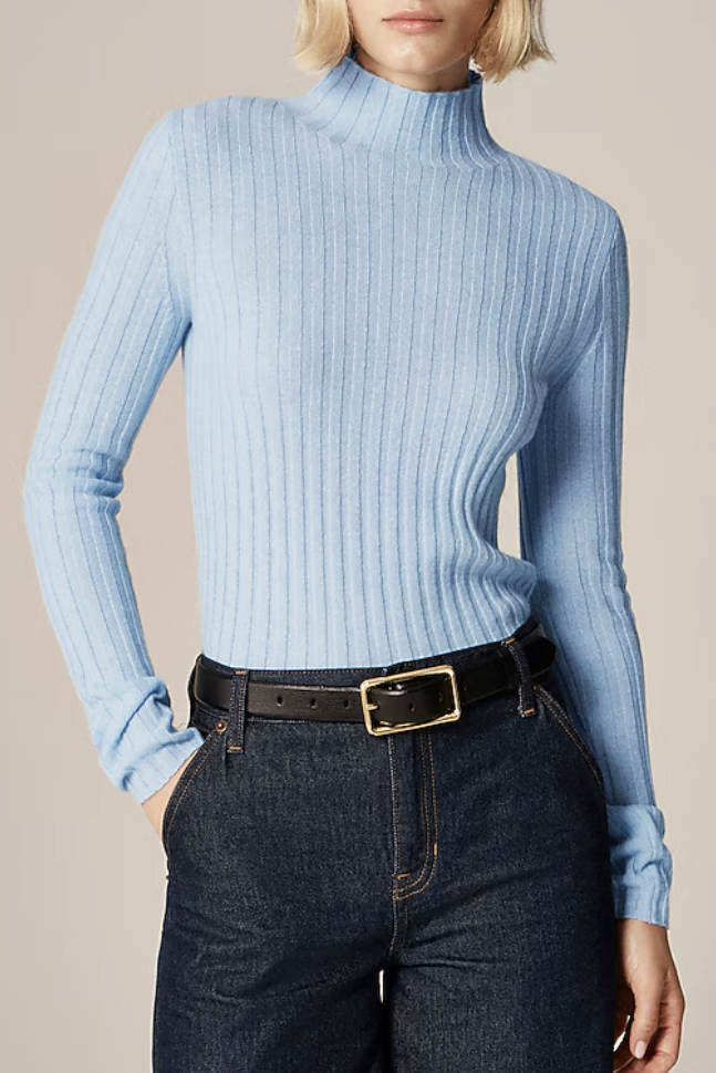 J.Crew, Wide-Rib Cashmere Turtleneck Sweater