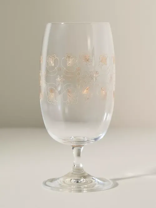 Flora 24k Gold Accent Goblets, Set of 4
