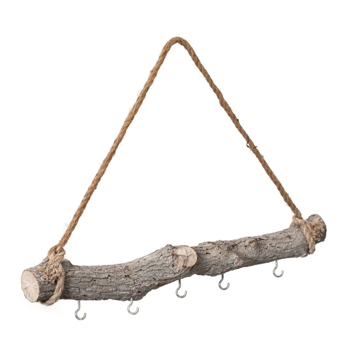 Decorative hanging log with hooks, Wayfair