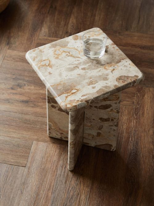 Marble Side Table - Light Grey