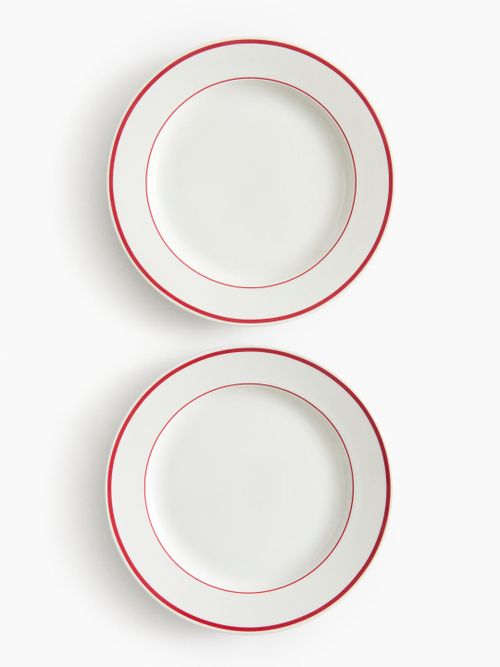 Porcelain Dinner Plates, Set of 2