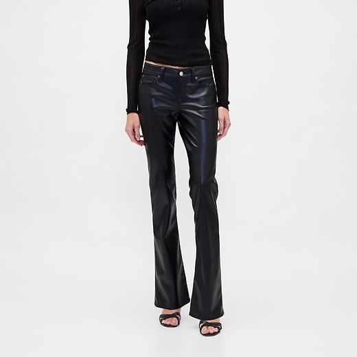 Low Rise Recycled Vegan Leather Long &amp;amp; Lean Pants