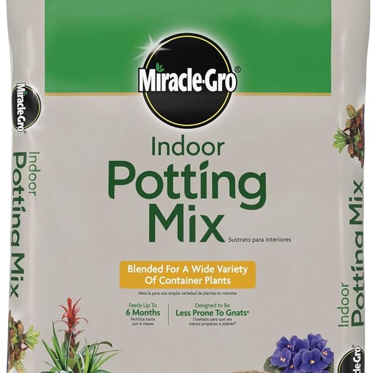 Miracle-Gro Indoor Potting Mix, Blended for a Variety of Houseplants, Feeds for Up to 6 Months, 16 Qt., 2-Pack