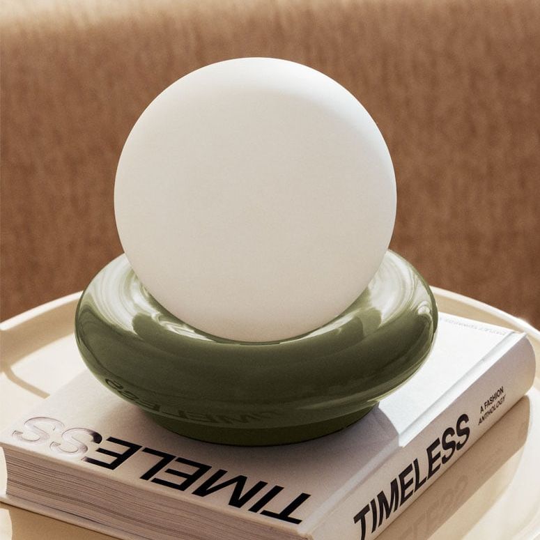 Ceramic Table Lamp With Kryx Glass Ball
