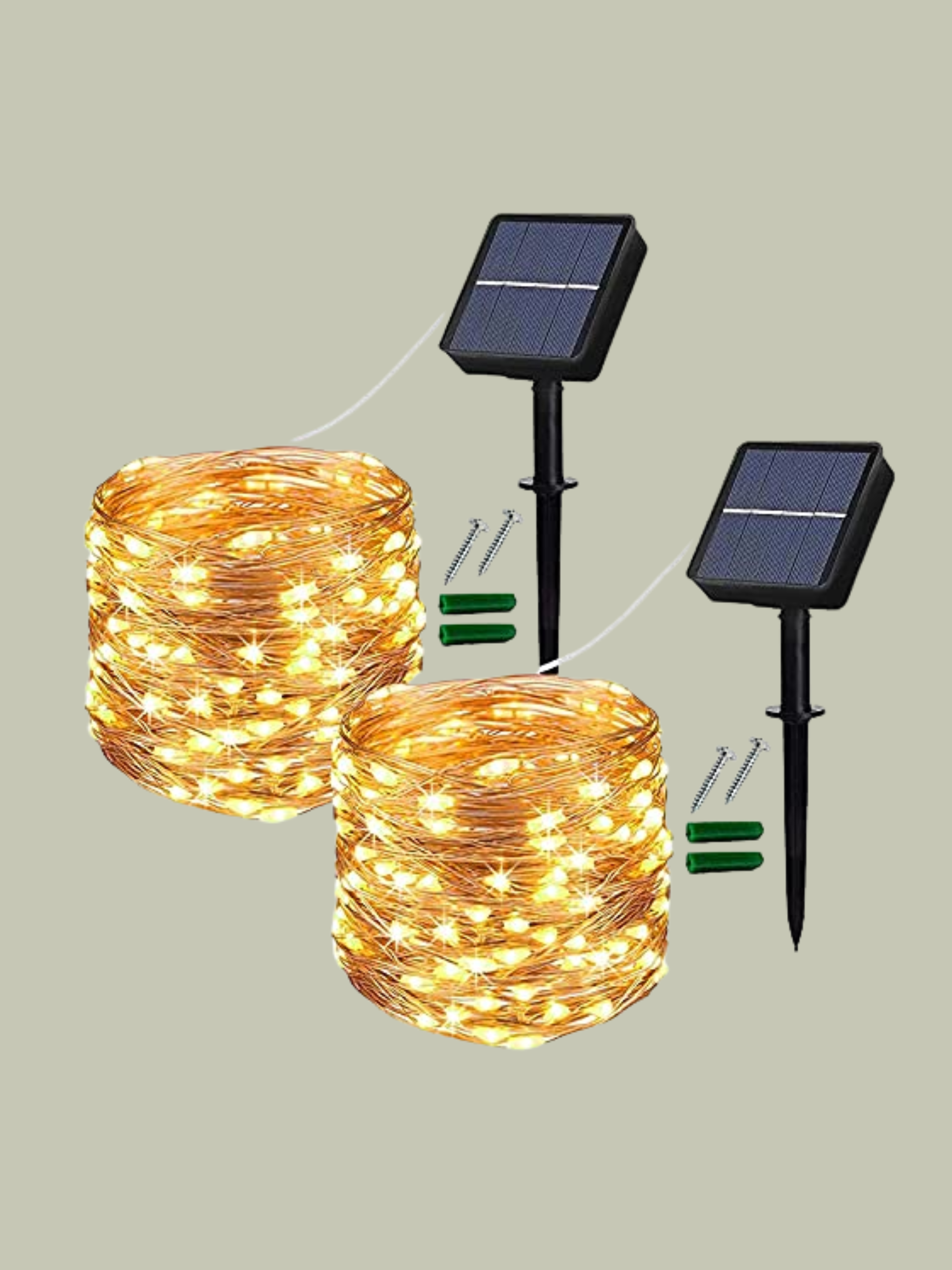 Lezonic Solar String Lights Outdoor, 2pack Total 240 Led/80ft Solar Garden Lights Waterproof, 8 Modes Indoor/outdoor Fairy Lights Copper Wire Lighting for Patio Yard Party Wedding (warm White)
