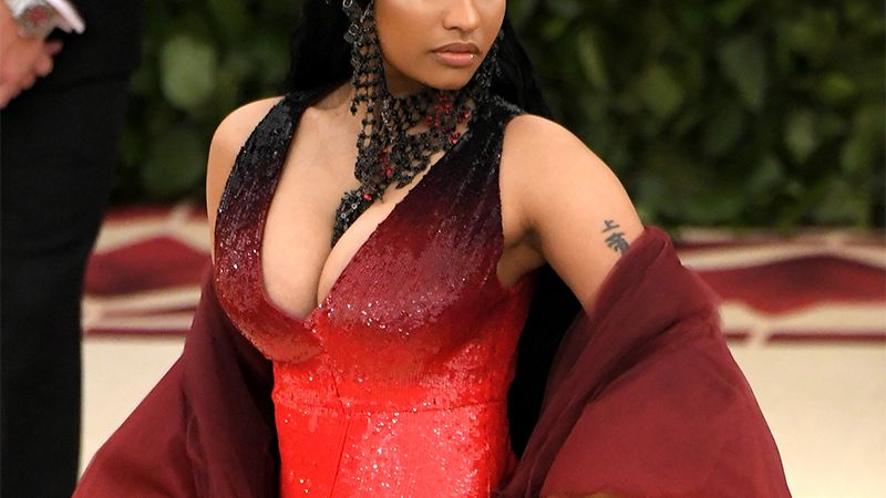 nicki minaj red dress met gala Nicki Minaj Gave A Pretty Awkward Answer To Explain Her Met Gala Outfit   Diply