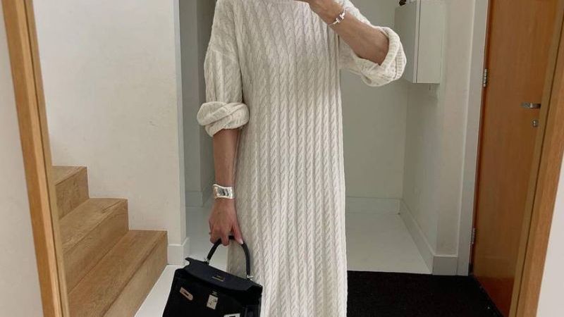 chinese dress ladies Winter Knit Dress – Fadhi Boutique main image 0