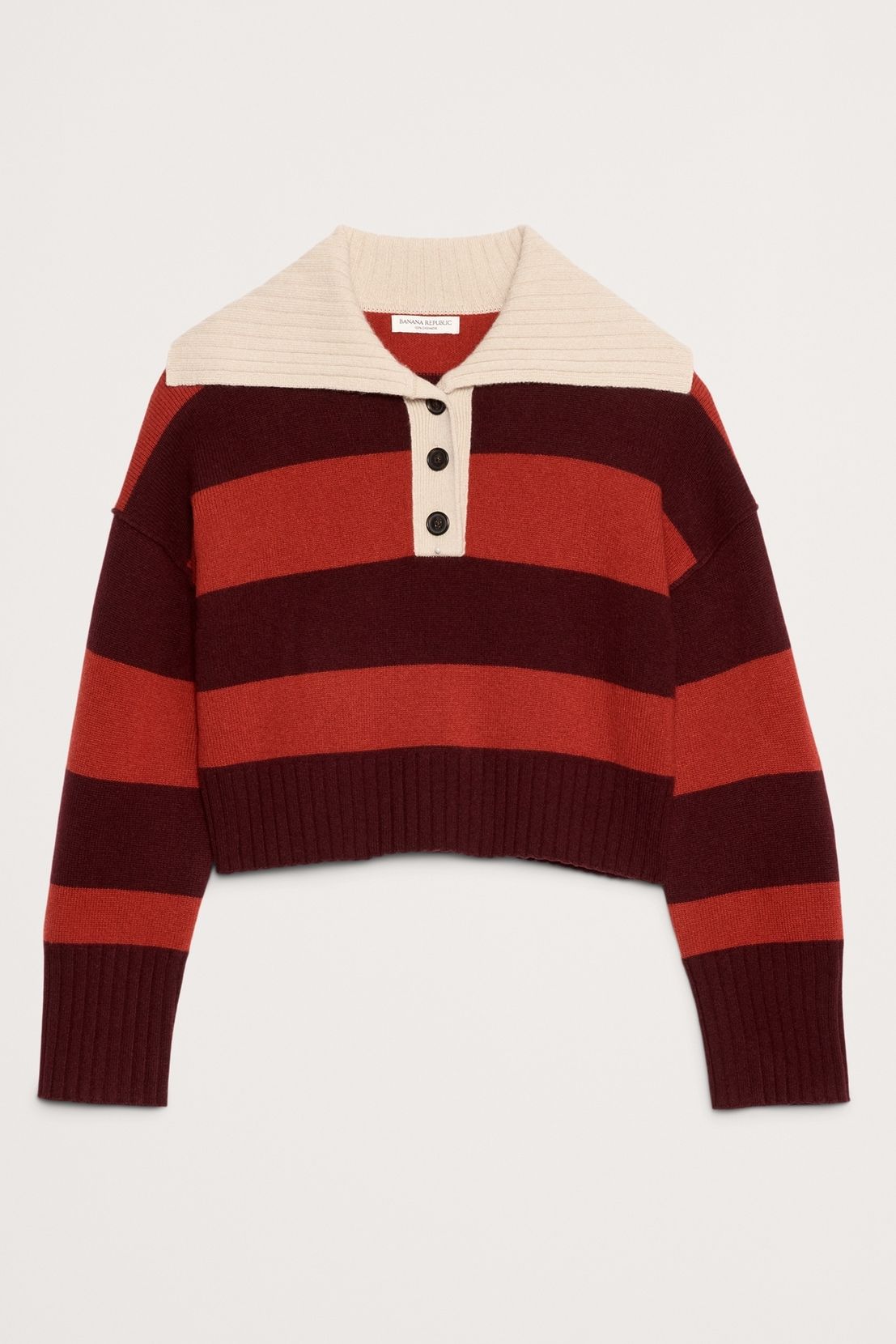 Oversized Cashmere Cropped Sweater Polo