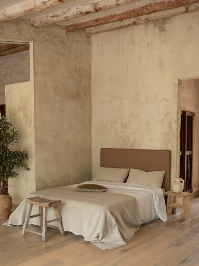 MAISONS DU MONDE, Brown Upholstered Headboard - W160 x H80